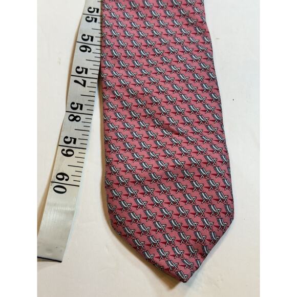 Vineyard Vines Pink Silk Tie Beach Chairs Preppy Summer - Picture 5 of 8